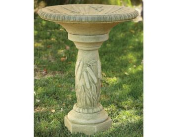 Cattail Bird Bath – Everglade Stone (#91)