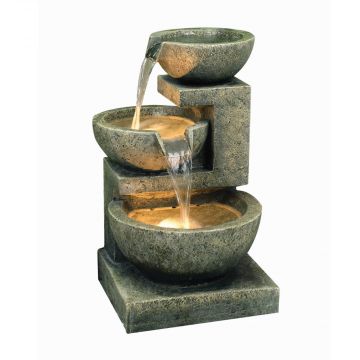 Medium Granite Three Bowl Water Feature