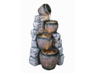 4 Pots On Blue Slate Water Feature