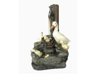 Duck Family at Tap Poly Resin Water Feature