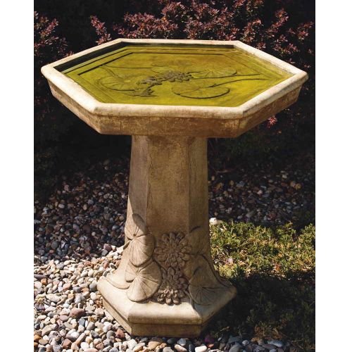 Lily Pad Bird Bath – Everglade Stone (#91)