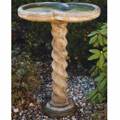 One Piece Spiral Bird Bath – Everglade Stone (#91)