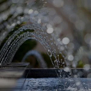 Zinc Water Feature Close up to water